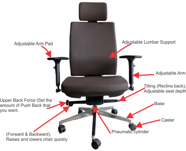 Esse Leather Chair with Headrest - Image 4
