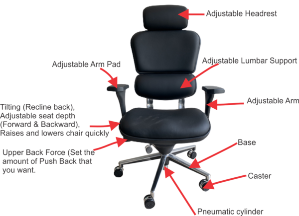 Ergohuman Mesh Chair with Headrest - Image 4